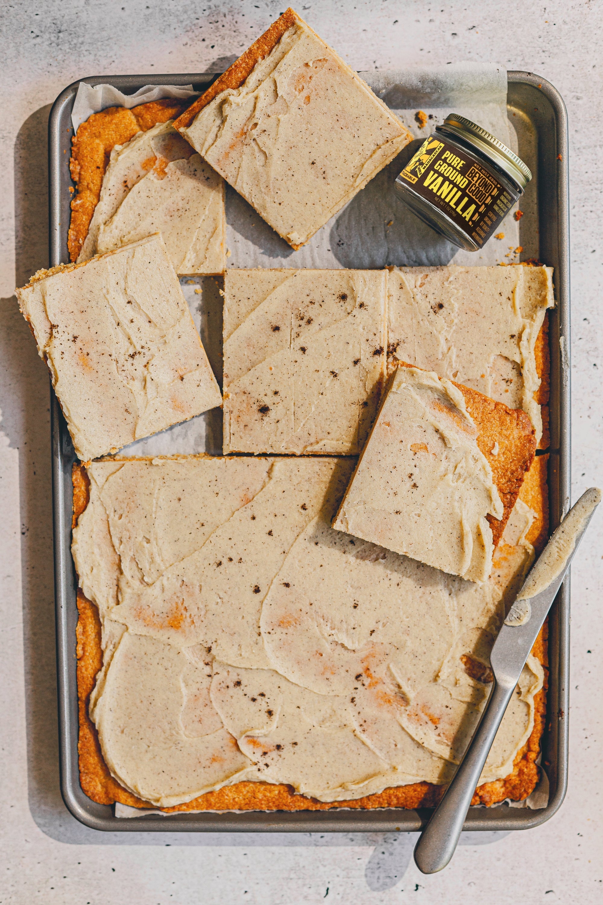 Vanilla Frosted Brown Butter Cookie Bars