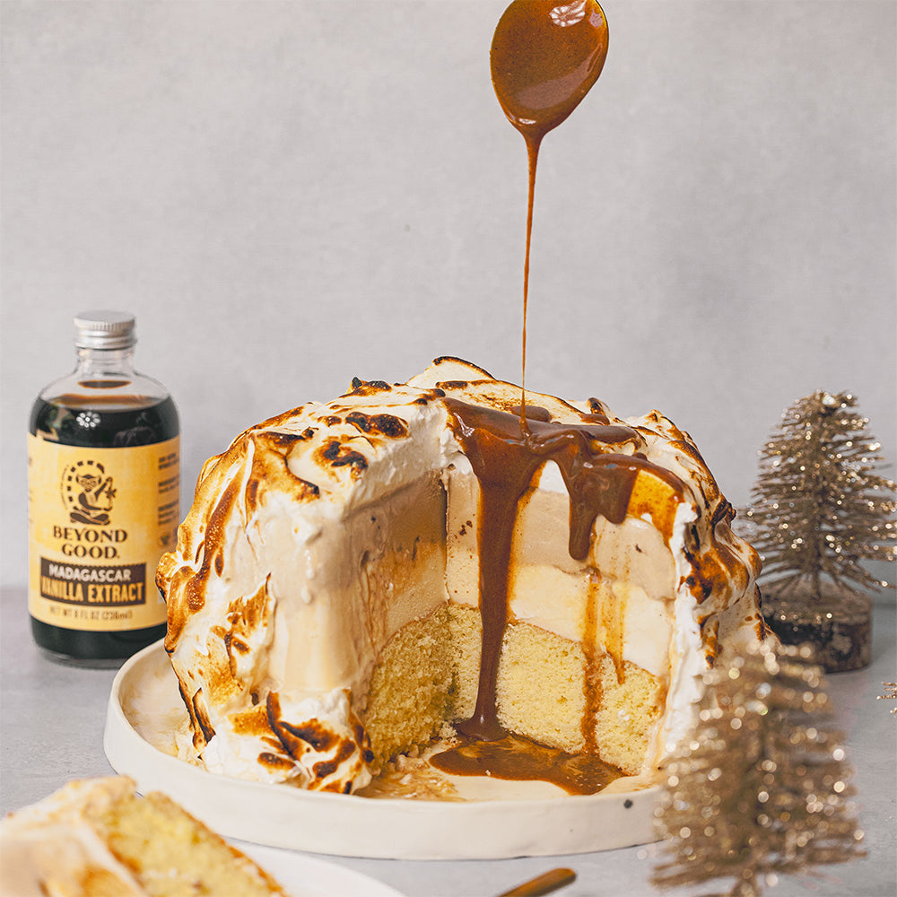 Jordan’s Vanilla Coffee Bombe Alaska with Gingerbread Caramel