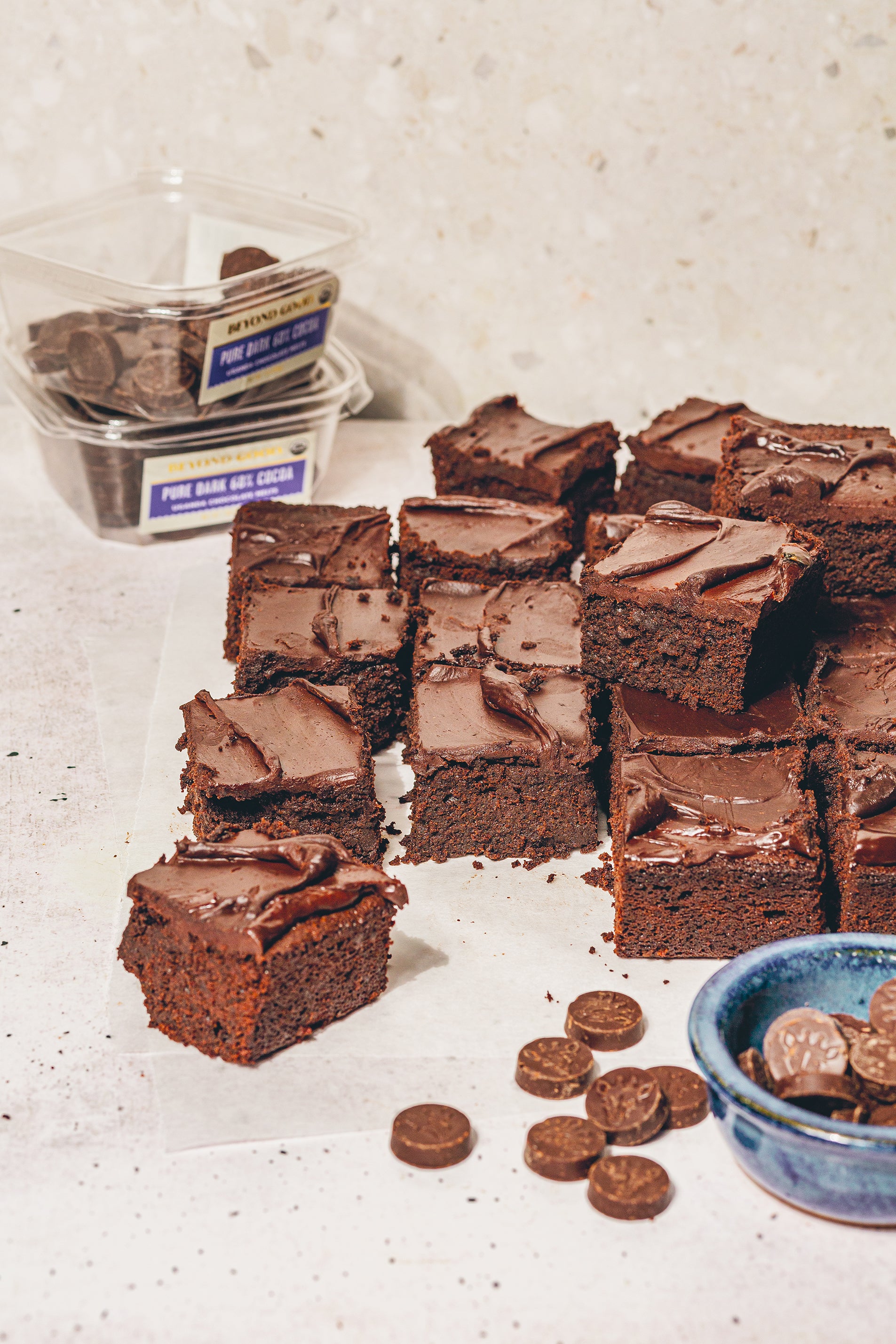 Espresso Brownies with Dark Chocolate Ganache