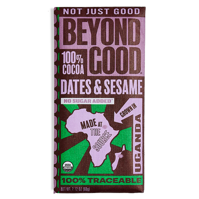 100% Cocoa Dark Chocolate with Dates & Sesame