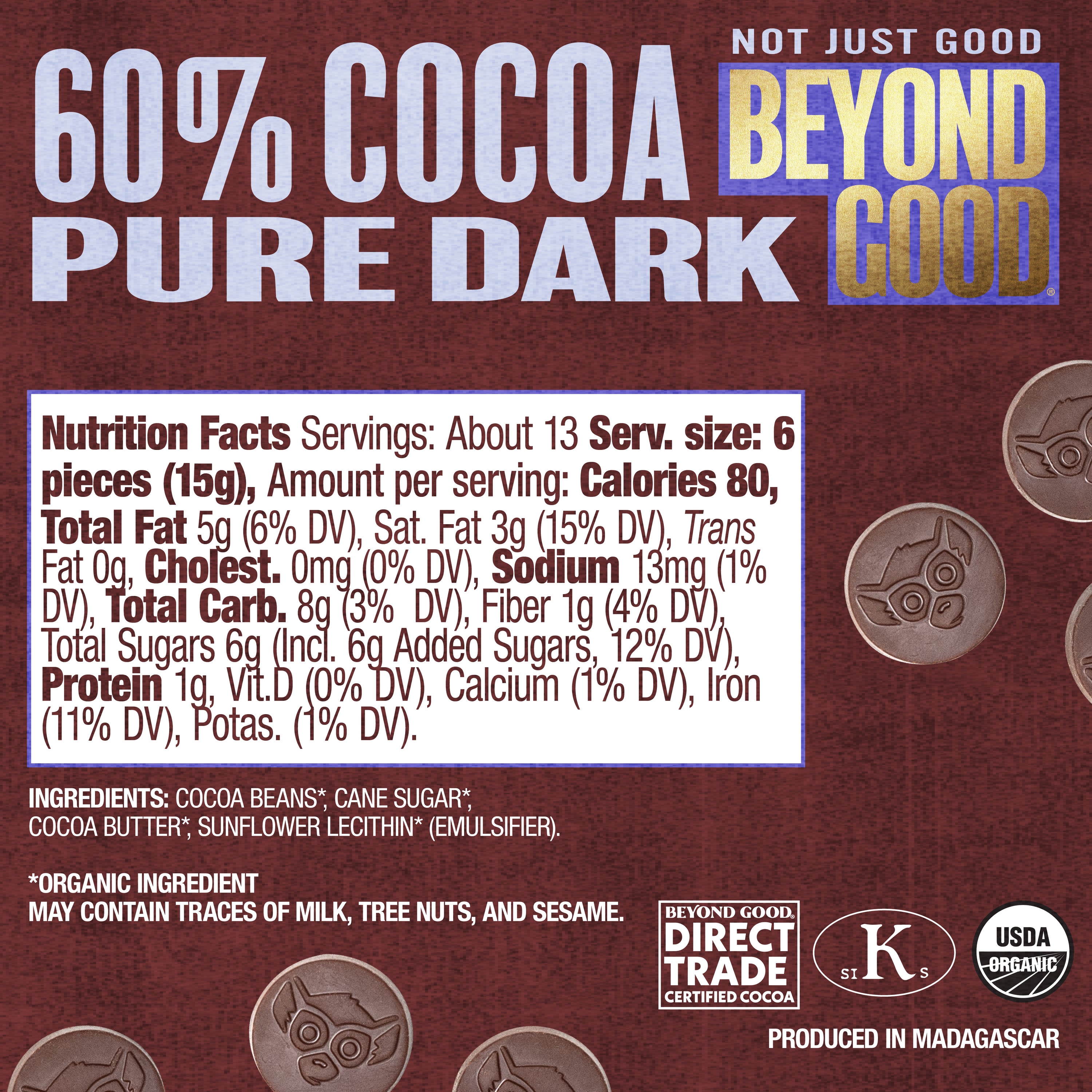 Pure Dark 60% Chocolate Melts