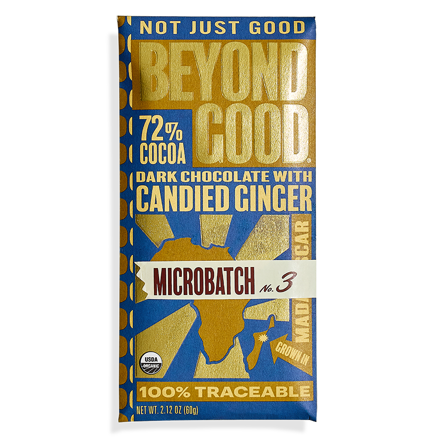 [Microbatch] 72% Cocoa Dark Chocolate with Candied Ginger
