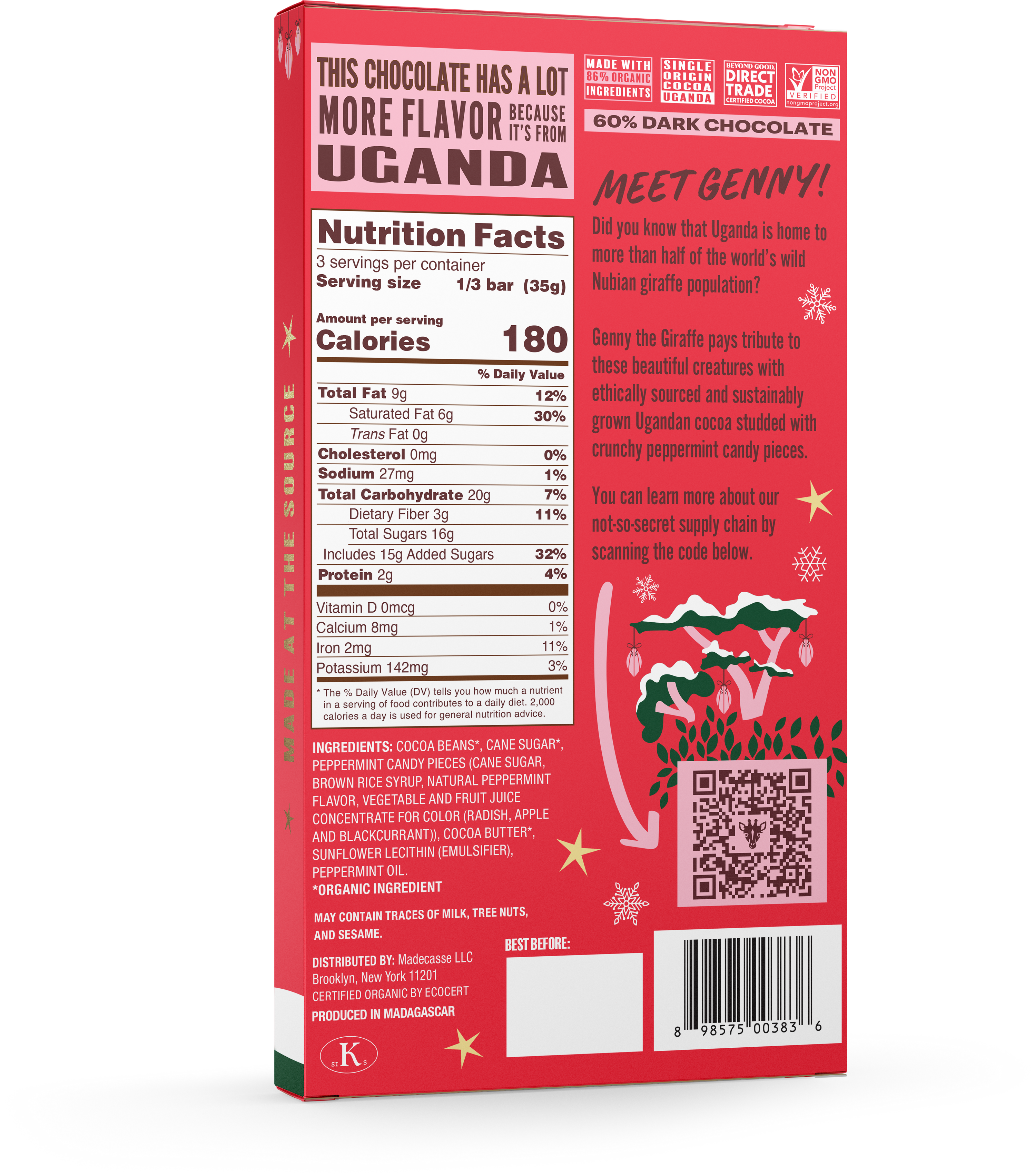 Peppermint Crunch 60% Dark Chocolate Giraffe