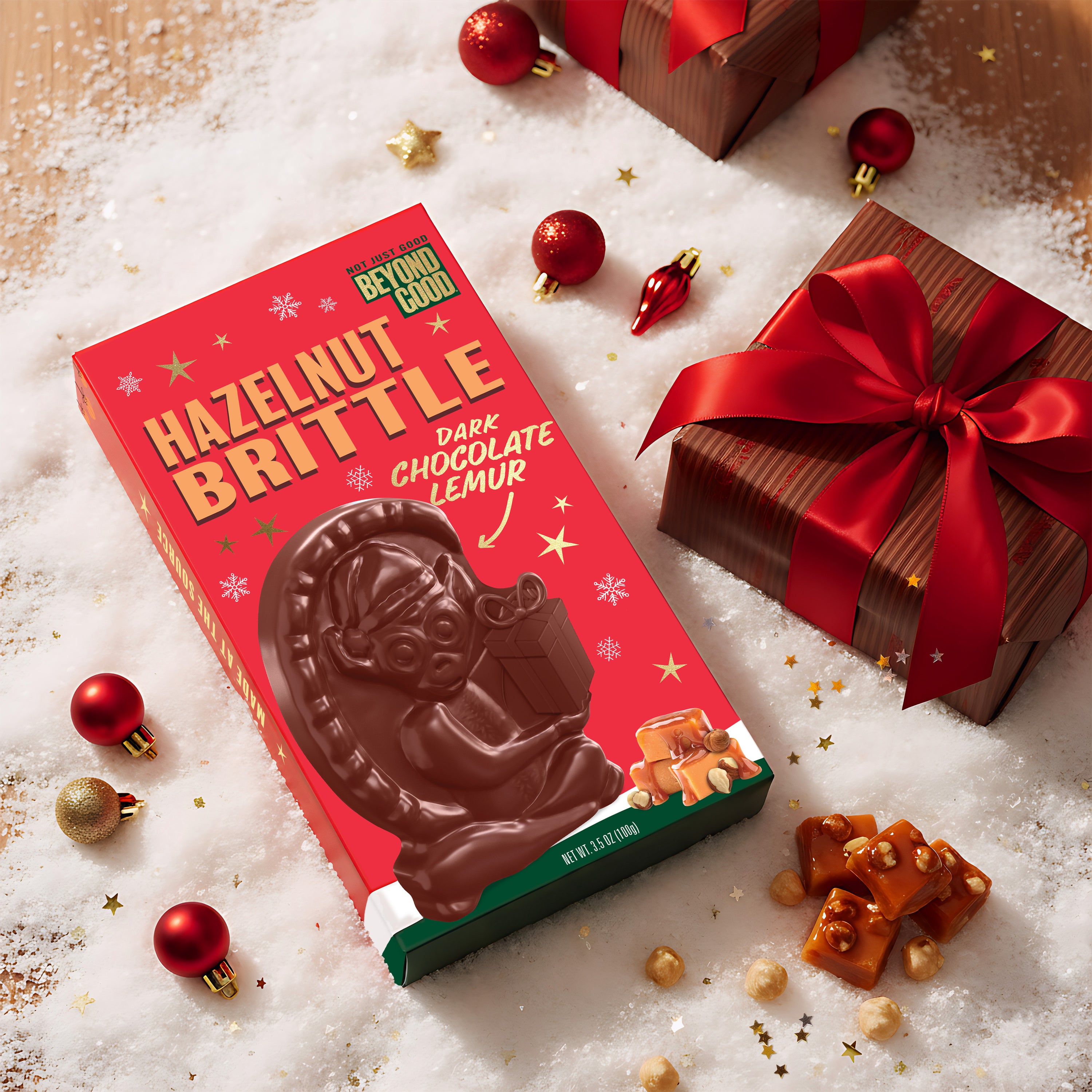 Hazelnut Brittle 60% Dark Chocolate Lemur