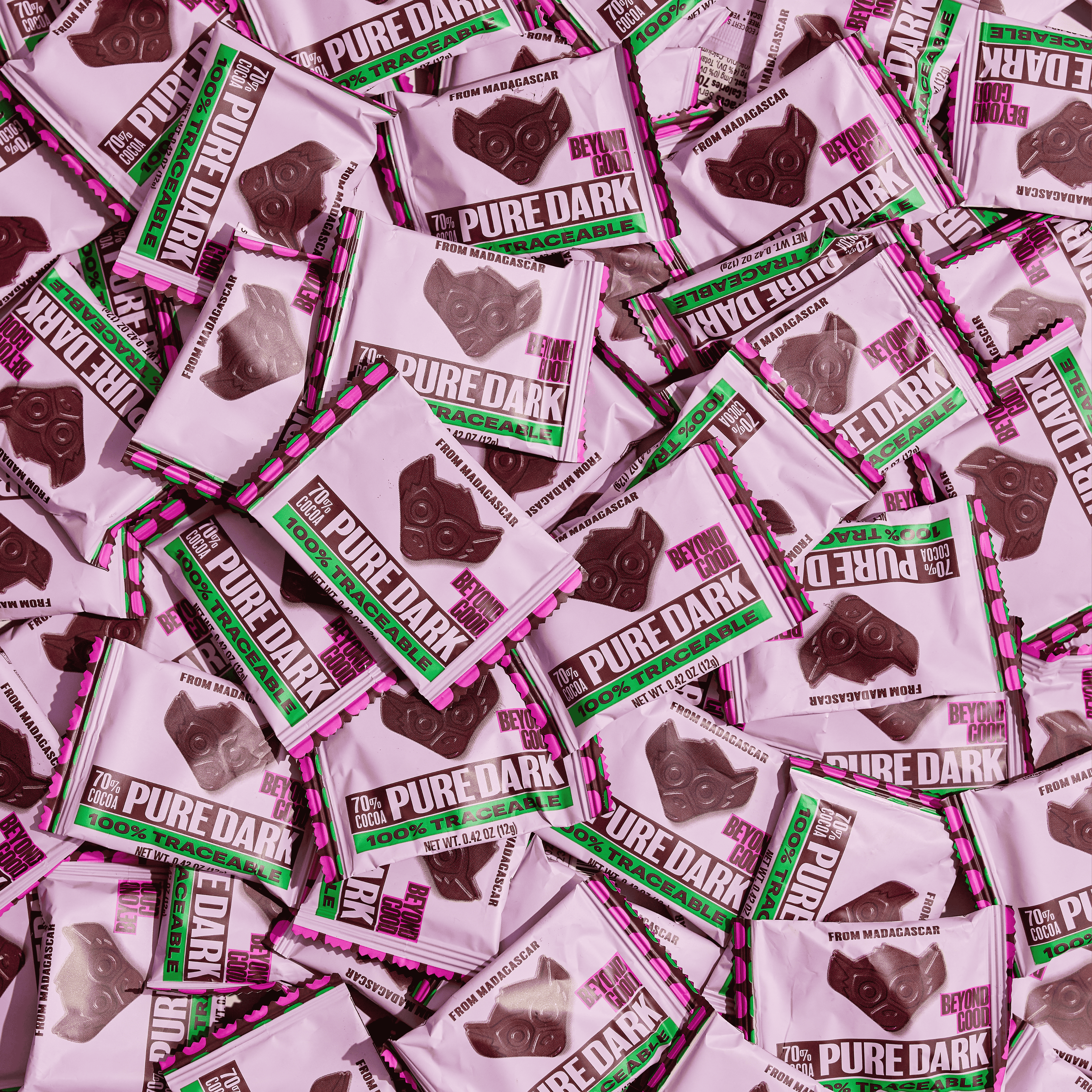 Limited Run! 70% Cocoa Pure Dark Chocolate Lemurs Single Serve - 150 Count